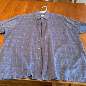 used. 57% cotton and 43% Rayon. With Left chest pocket